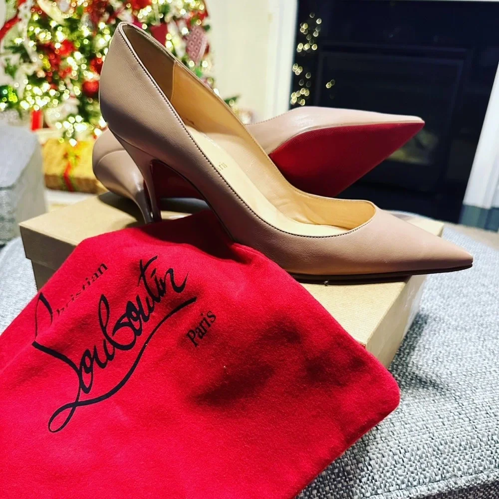 Christian Louboutin Brown Pointed Toe Heels - Picture 2 of 10